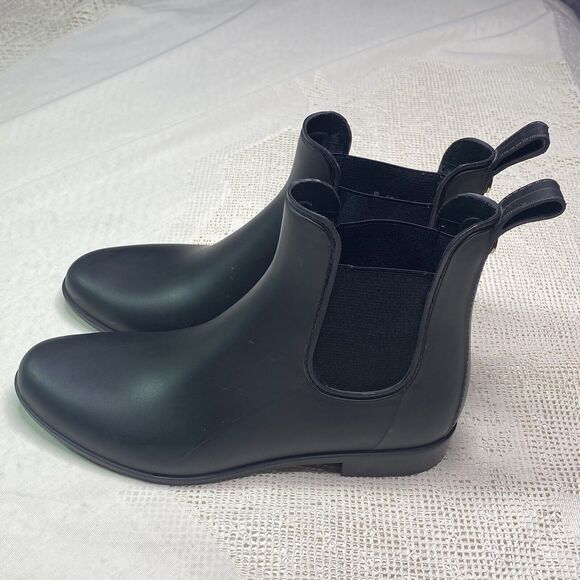 SAM EDELMAN Rain Boots Matte Tinsley Chelsea Pull On Ankle Womens 10 Black - Picture 3 of 6